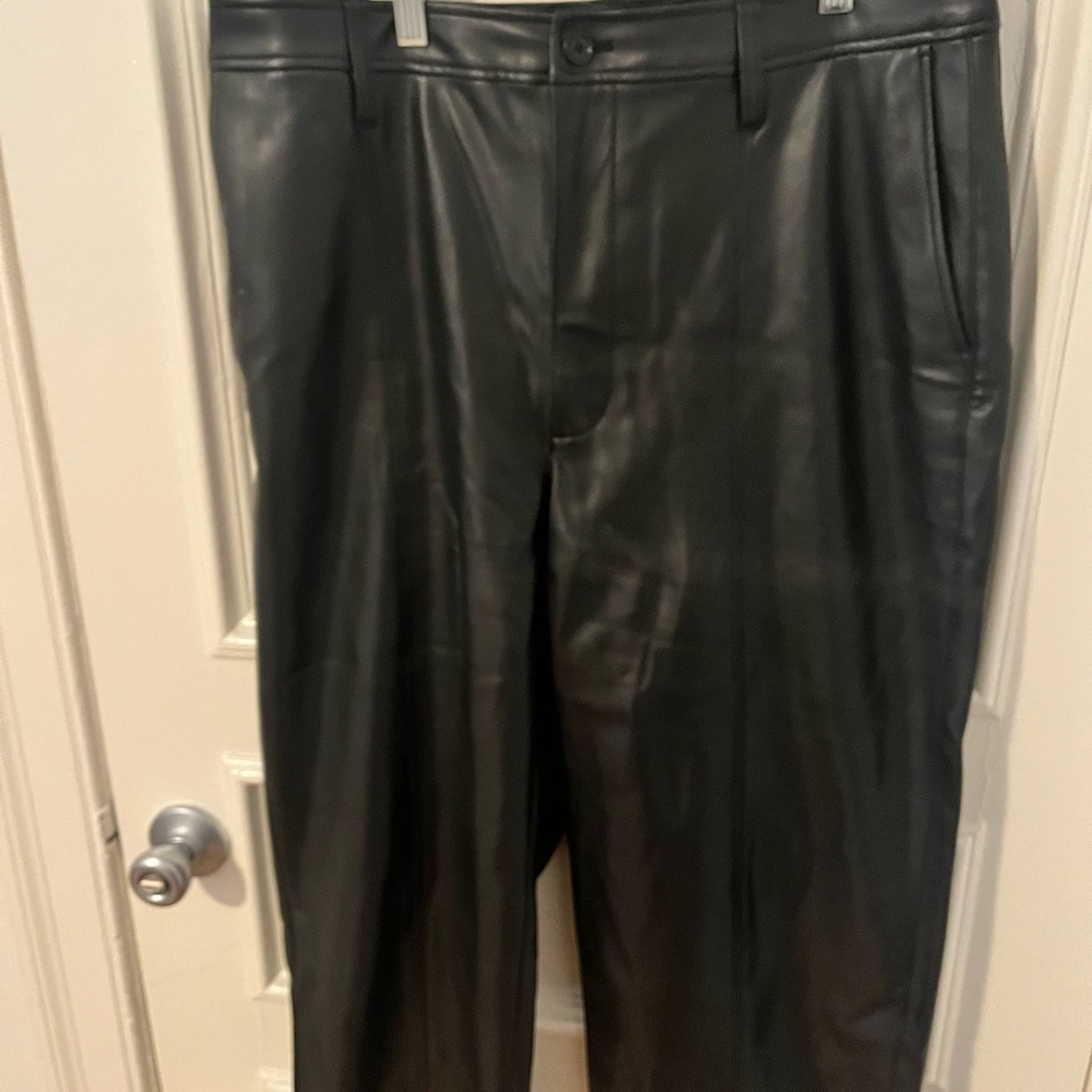 Black Madewell Faux Leather Pants